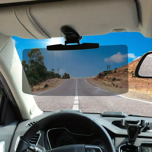 Car-Mounted Anti-Glare Mirror & UV Sunshade – Drive Safer, See Clearer