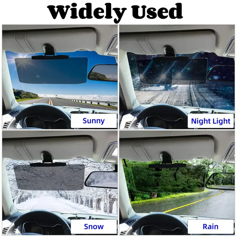 Car-Mounted Anti-Glare Mirror & UV Sunshade – Drive Safer, See Clearer